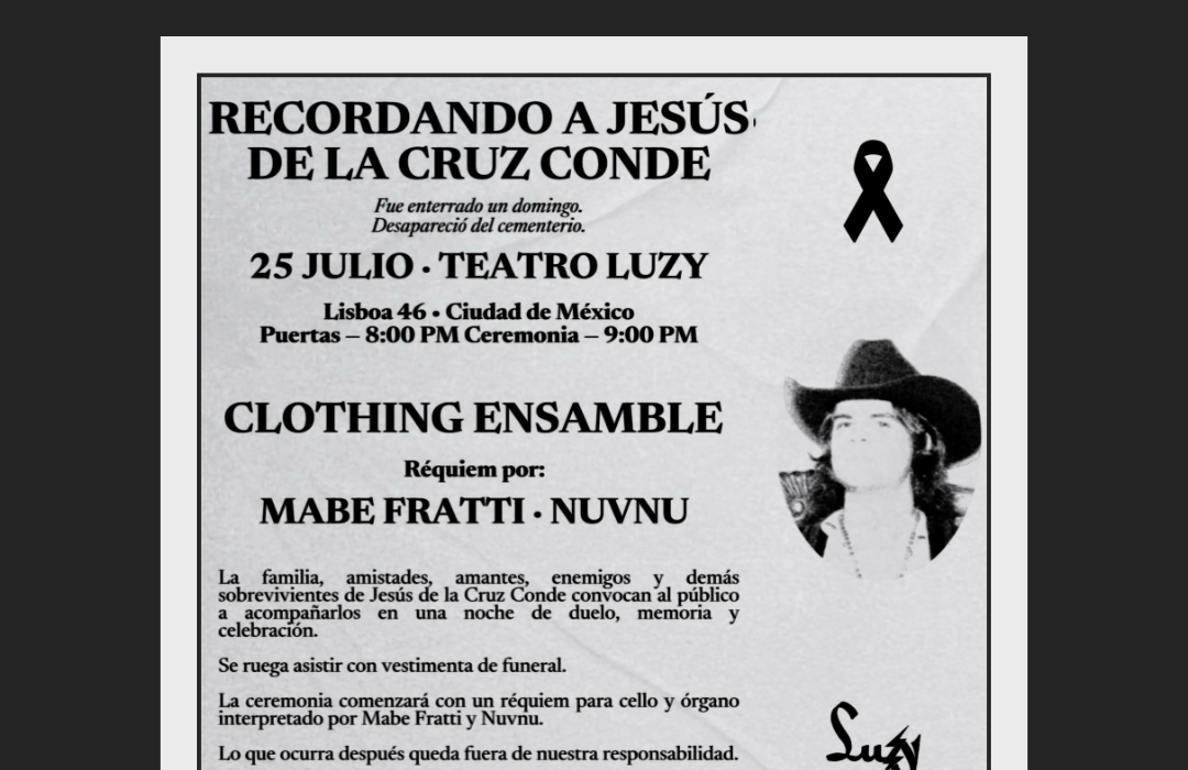 CLOTHING: RECORDANDO A JESÚS DE LA CRUZ CONDE