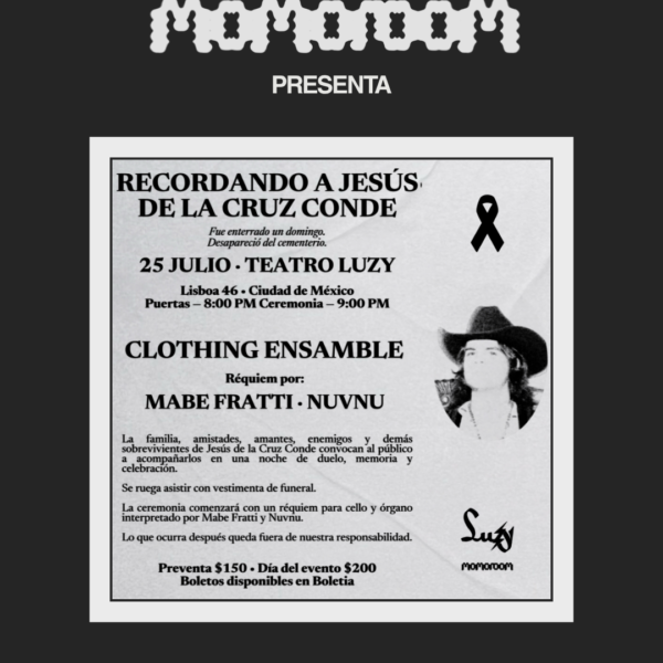 CLOTHING: RECORDANDO A JESÚS DE LA CRUZ CONDE
