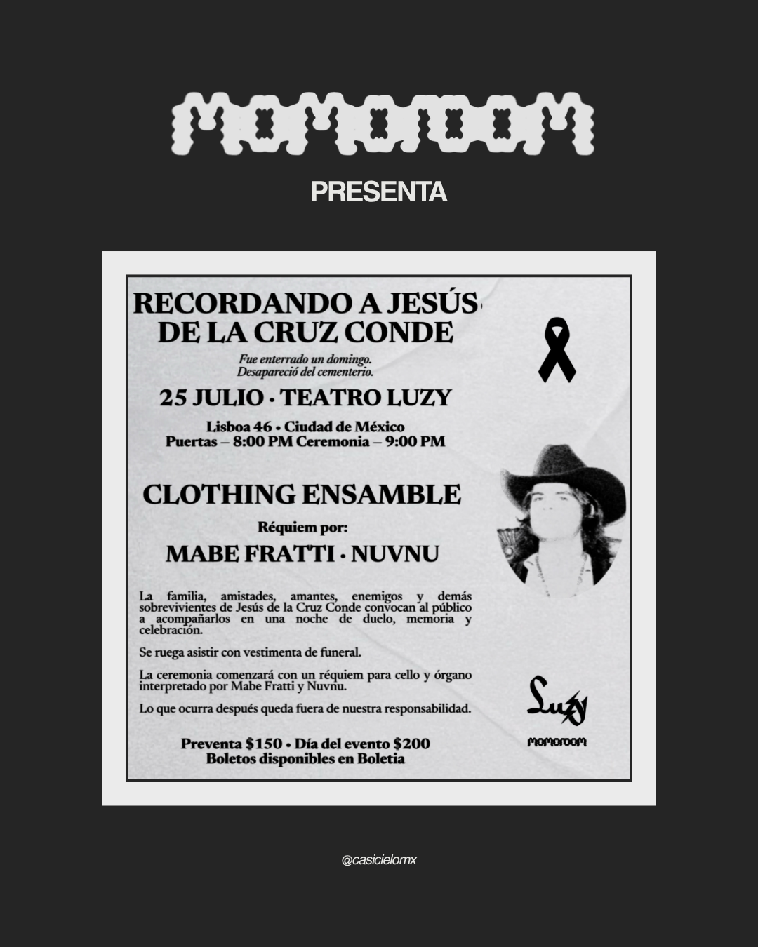 CLOTHING: RECORDANDO A JESÚS DE LA CRUZ CONDE